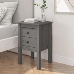 vidaXL Nachttisch Grau 40x35x61,5 cm Massivholz Kiefer