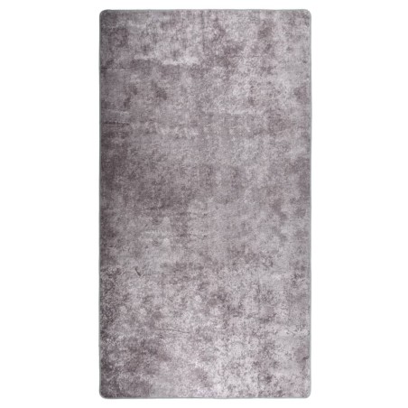 vidaXL Teppich Waschbar 190x300 cm Grau Rutschfest
