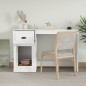 vidaXL Schreibtisch mit Schublade Weiß 115x50x75 cm Holzwerkstoff vidaXL Schreibtisch mit Schublade Weiß 115x50x75 cm Holzwerkstoff