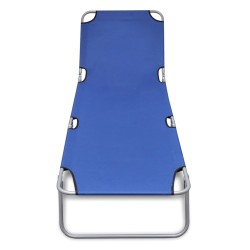 vidaXL Klappbare Sonnenliege Pulverbeschichteter Stahl Blau