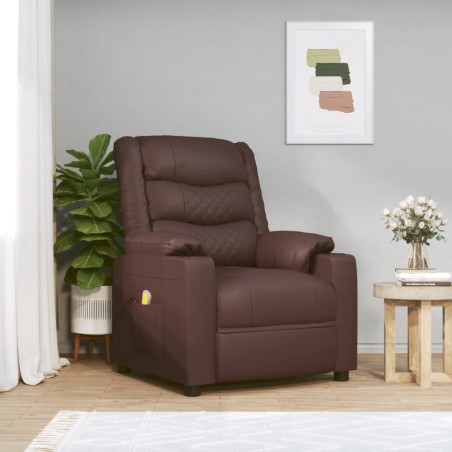 Massagesessel Braun Kunstleder