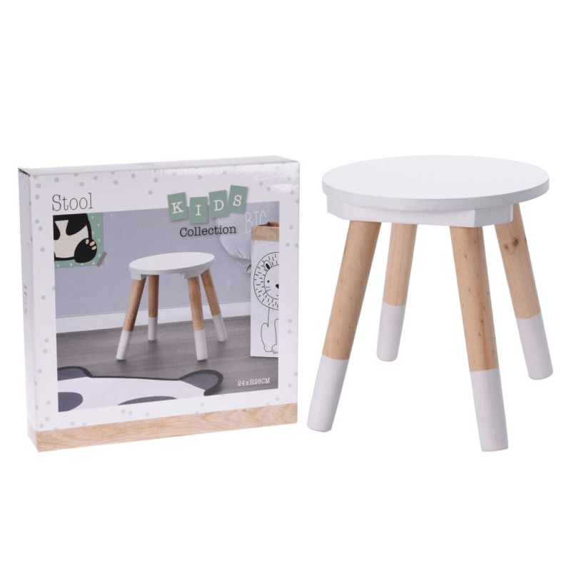 H&S Collection Kinderhocker 24x26 cm Weiß H&S Collection Kinderhocker 24x26 cm Weiß