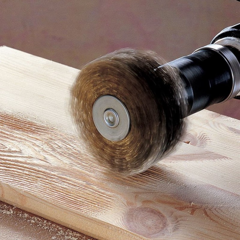 wolfcraft Holz-Struktur-Bürste 80 mm Gelb wolfcraft Holz-Struktur-Bürste 80 mm Gelb