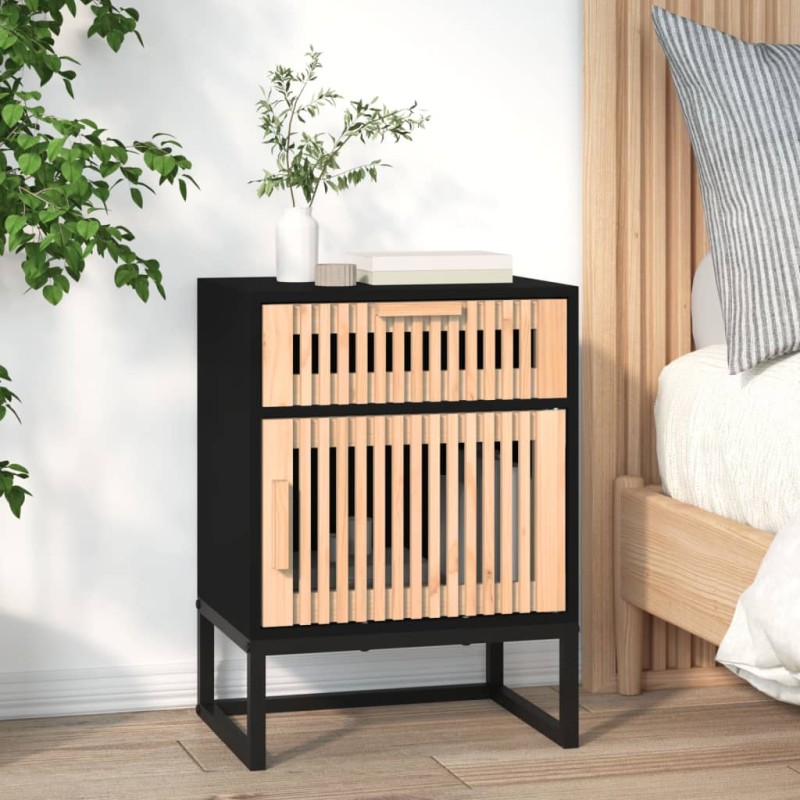 vidaXL Nachttisch Schwarz 40x30x55,5 cm Holzwerkstoff & Eisen vidaXL Nachttisch Schwarz 40x30x55,5 cm Holzwerkstoff & Eisen