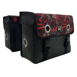 Willex Fahrradtaschen Fire 30 L Tarpaulin Rot und Schwarz