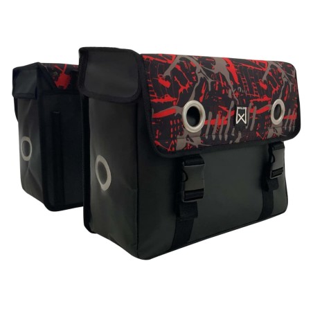 Willex Fahrradtaschen Fire 30 L Tarpaulin Rot und Schwarz