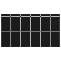 vidaXL 18-Panel Messewand Faltdisplay 362×200 cm Schwarz 