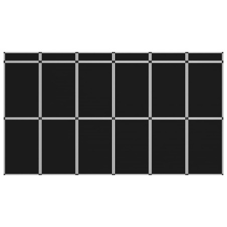 vidaXL 18-Panel Messewand Faltdisplay 362×200 cm Schwarz 