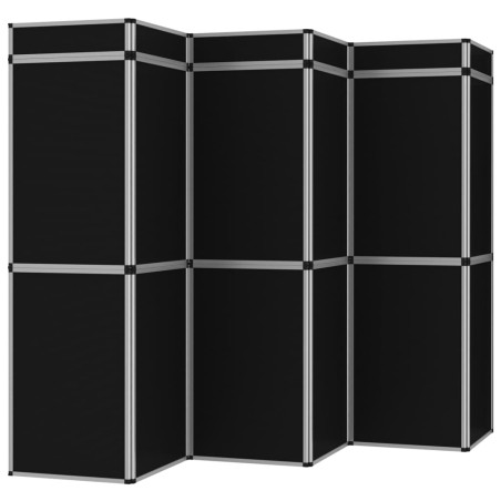 vidaXL 18-Panel Messewand Faltdisplay 362×200 cm Schwarz 