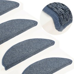 vidaXL Treppenmatten 15 Stk. Blau 65x21x4 cm