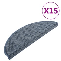 vidaXL Treppenmatten 15 Stk. Blau 65x21x4 cm