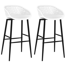 vidaXL Barhocker 2 Stk. Weiß