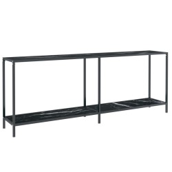 vidaXL Konsolentisch Schwarz 200x35x75,5 cm Hartglas