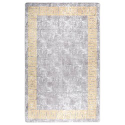 vidaXL Teppich Waschbar 80x150 cm Grau Rutschfest