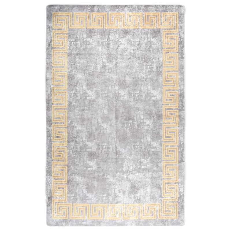 vidaXL Teppich Waschbar 80x150 cm Grau Rutschfest vidaXL Teppich Waschbar 80x150 cm Grau Rutschfest