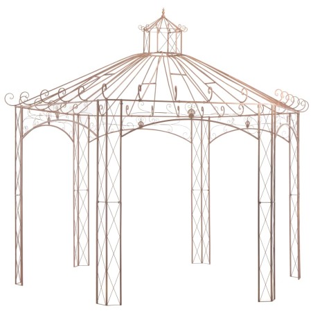 vidaXL Gartenpavillon Antikbraun 4 m Eisen 