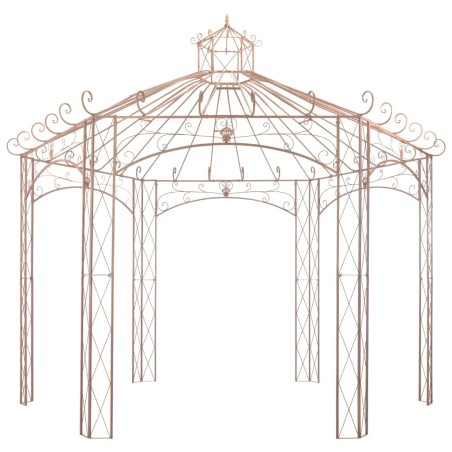 vidaXL Gartenpavillon Antikbraun 4 m Eisen 