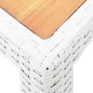 vidaXL Gartentisch Weiß 150x90x75 cm Poly Rattan und Massivholz Akazie vidaXL Gartentisch Weiß 150x90x75 cm Poly Rattan und Massivholz Akazie