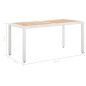 vidaXL Gartentisch Weiß 150x90x75 cm Poly Rattan und Massivholz Akazie vidaXL Gartentisch Weiß 150x90x75 cm Poly Rattan und Massivholz Akazie