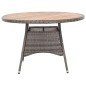 vidaXL Gartentisch Grau 115x74 cm Poly Rattan und Massivholz Akazie vidaXL Gartentisch Grau 115x74 cm Poly Rattan und Massivholz Akazie