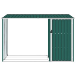 vidaXL Garten Brennholzlager Grün 245x98x159 cm Verzinkter Stahl  