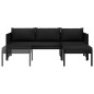 vidaXL 3-tlg. Garten-Lounge-Set mit Auflagen Poly Rattan Schwarz vidaXL 3-tlg. Garten-Lounge-Set mit Auflagen Poly Rattan Schwarz
