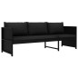 vidaXL 3-tlg. Garten-Lounge-Set mit Auflagen Poly Rattan Schwarz vidaXL 3-tlg. Garten-Lounge-Set mit Auflagen Poly Rattan Schwarz