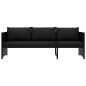 vidaXL 3-tlg. Garten-Lounge-Set mit Auflagen Poly Rattan Schwarz vidaXL 3-tlg. Garten-Lounge-Set mit Auflagen Poly Rattan Schwarz