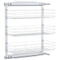 vidaXL 3-stufiger Küchen-Drahtkorb Ausziehbar Silbern 47x25x56 cm vidaXL 3-stufiger Küchen-Drahtkorb Ausziehbar Silbern 47x25x56 cm