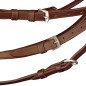 Leder Trense Trensenzaum mit Zügeln und Gebiß braun voll Leder Trense Trensenzaum mit Zügeln und Gebiß braun voll