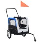 vidaXL 2-in-1 Tier-Fahrradanhänger und Jogger Grau und Blau vidaXL 2-in-1 Tier-Fahrradanhänger und Jogger Grau und Blau