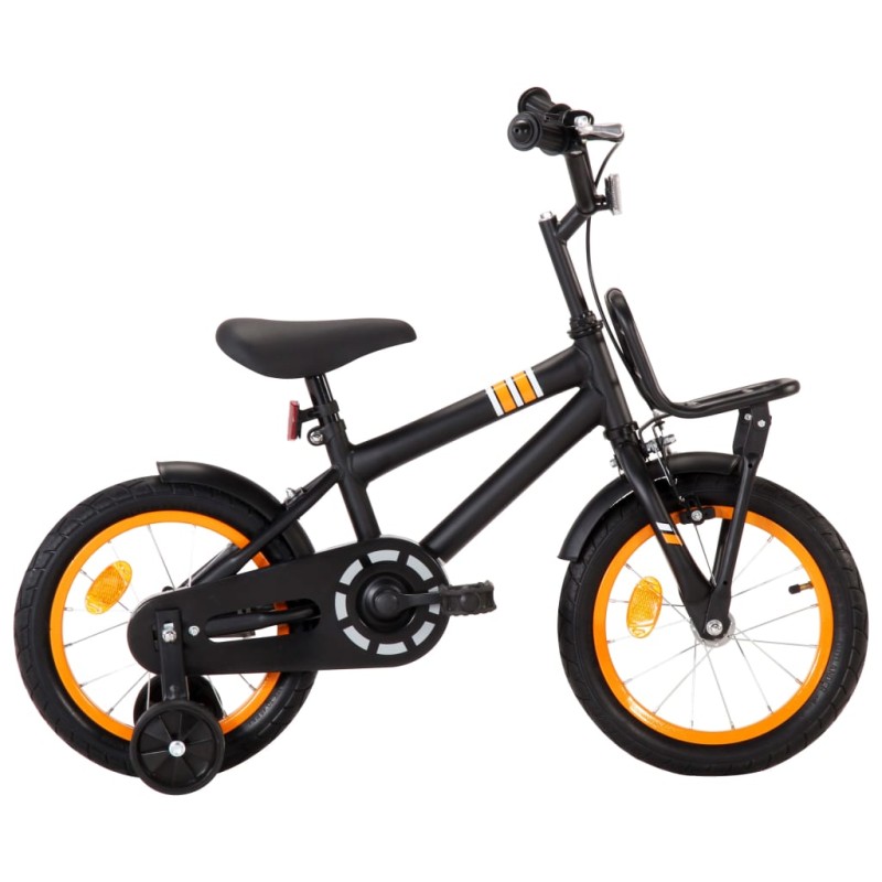 vidaXL Kinderfahrrad mit Frontgepäckträger 14 Zoll Schwarz und Orange vidaXL Kinderfahrrad mit Frontgepäckträger 14 Zoll Schwarz und Orange