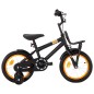 vidaXL Kinderfahrrad mit Frontgepäckträger 14 Zoll Schwarz und Orange vidaXL Kinderfahrrad mit Frontgepäckträger 14 Zoll Schwarz und Orange