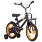 vidaXL Kinderfahrrad mit Frontgepäckträger 14 Zoll Schwarz und Orange vidaXL Kinderfahrrad mit Frontgepäckträger 14 Zoll Schwarz und Orange