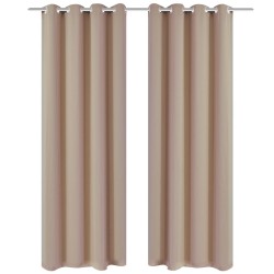 vidaXL Verdunkelungsvorhänge 2 Stk. mit Metallösen 135 x 175 cm Creme