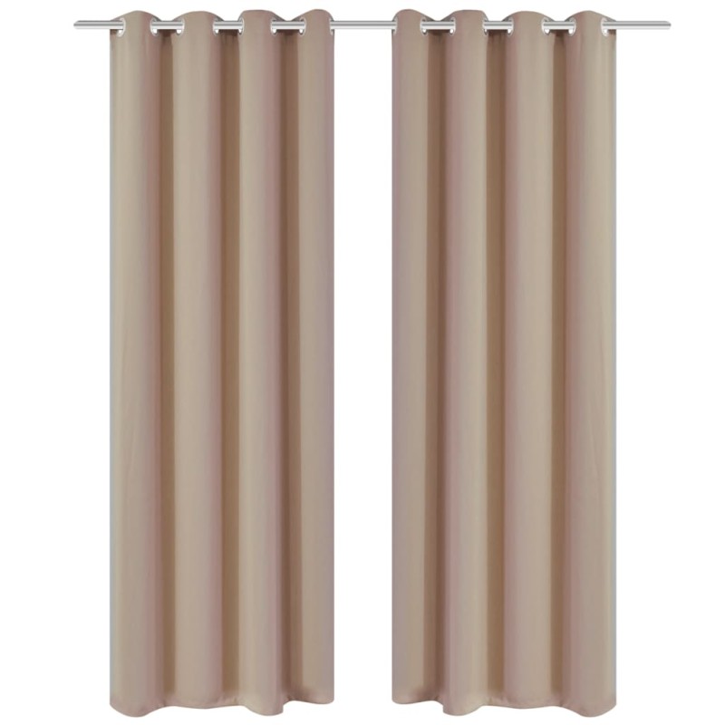 vidaXL Verdunkelungsvorhänge 2 Stk. mit Metallösen 135 x 175 cm Creme vidaXL Verdunkelungsvorhänge 2 Stk. mit Metallösen 135 x 175 cm Creme
