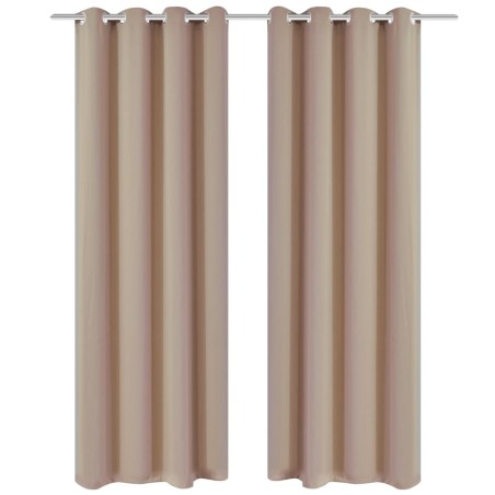 vidaXL Verdunkelungsvorhänge 2 Stk. mit Metallösen 135 x 175 cm Creme