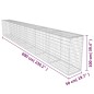 vidaXL Gabionenwand mit Abdeckung Verzinkter Stahl 600x50x100 cm vidaXL Gabionenwand mit Abdeckung Verzinkter Stahl 600x50x100 cm