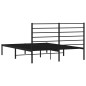 vidaXL Bettgestell mit Kopfteil Metall Schwarz 160x200 cm vidaXL Bettgestell mit Kopfteil Metall Schwarz 160x200 cm