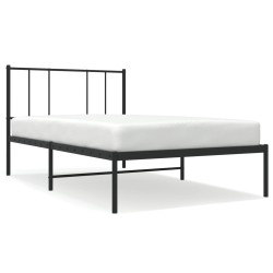 vidaXL Bettgestell mit Kopfteil Metall Schwarz 75x190 cm