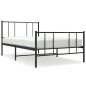 vidaXL Bettgestell mit Kopf- und Fußteil Metall Schwarz 100x200 cm vidaXL Bettgestell mit Kopf- und Fußteil Metall Schwarz 100x200 cm