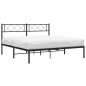 vidaXL Bettgestell mit Kopfteil Metall Schwarz 140x200 cm vidaXL Bettgestell mit Kopfteil Metall Schwarz 140x200 cm