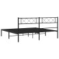 vidaXL Bettgestell mit Kopfteil Metall Schwarz 200x200 cm vidaXL Bettgestell mit Kopfteil Metall Schwarz 200x200 cm