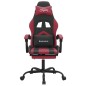 Gaming-Stuhl mit Fußstütze Drehbar Schwarz & Weinrot Kunstleder Gaming-Stuhl mit Fußstütze Drehbar Schwarz & Weinrot Kunstleder