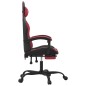 Gaming-Stuhl mit Fußstütze Drehbar Schwarz & Weinrot Kunstleder Gaming-Stuhl mit Fußstütze Drehbar Schwarz & Weinrot Kunstleder