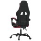 Gaming-Stuhl mit Fußstütze Drehbar Schwarz & Weinrot Kunstleder Gaming-Stuhl mit Fußstütze Drehbar Schwarz & Weinrot Kunstleder