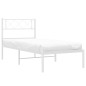 vidaXL Bettgestell mit Kopfteil Metall Weiß 100x190 cm vidaXL Bettgestell mit Kopfteil Metall Weiß 100x190 cm