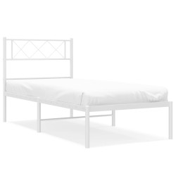 vidaXL Bettgestell mit Kopfteil Metall Weiß 107x203 cm
