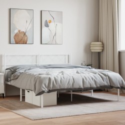vidaXL Bettgestell mit Kopfteil Metall Weiß 160x200 cm