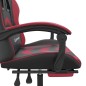 Gaming-Stuhl mit Fußstütze Drehbar Schwarz & Weinrot Kunstleder Gaming-Stuhl mit Fußstütze Drehbar Schwarz & Weinrot Kunstleder
